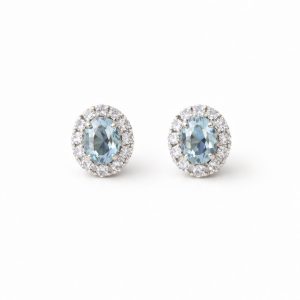EARRINGS 14K Size Aquamarine