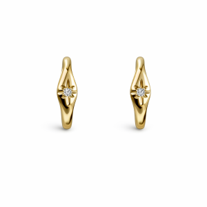 EARRINGS hoops 14K natural Diamond