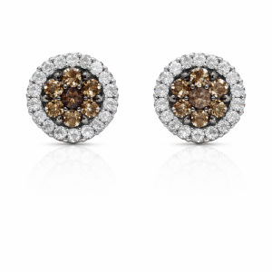 EARRINGS 14K brown diamond