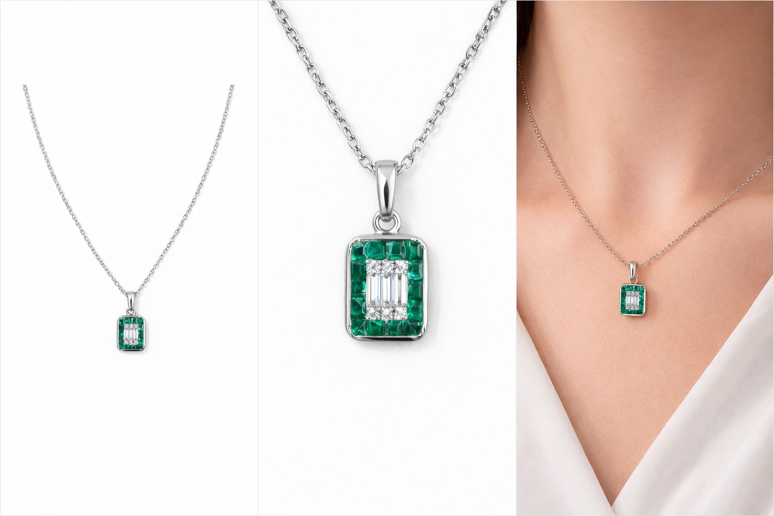 chain 14K Emerald Size 16-18