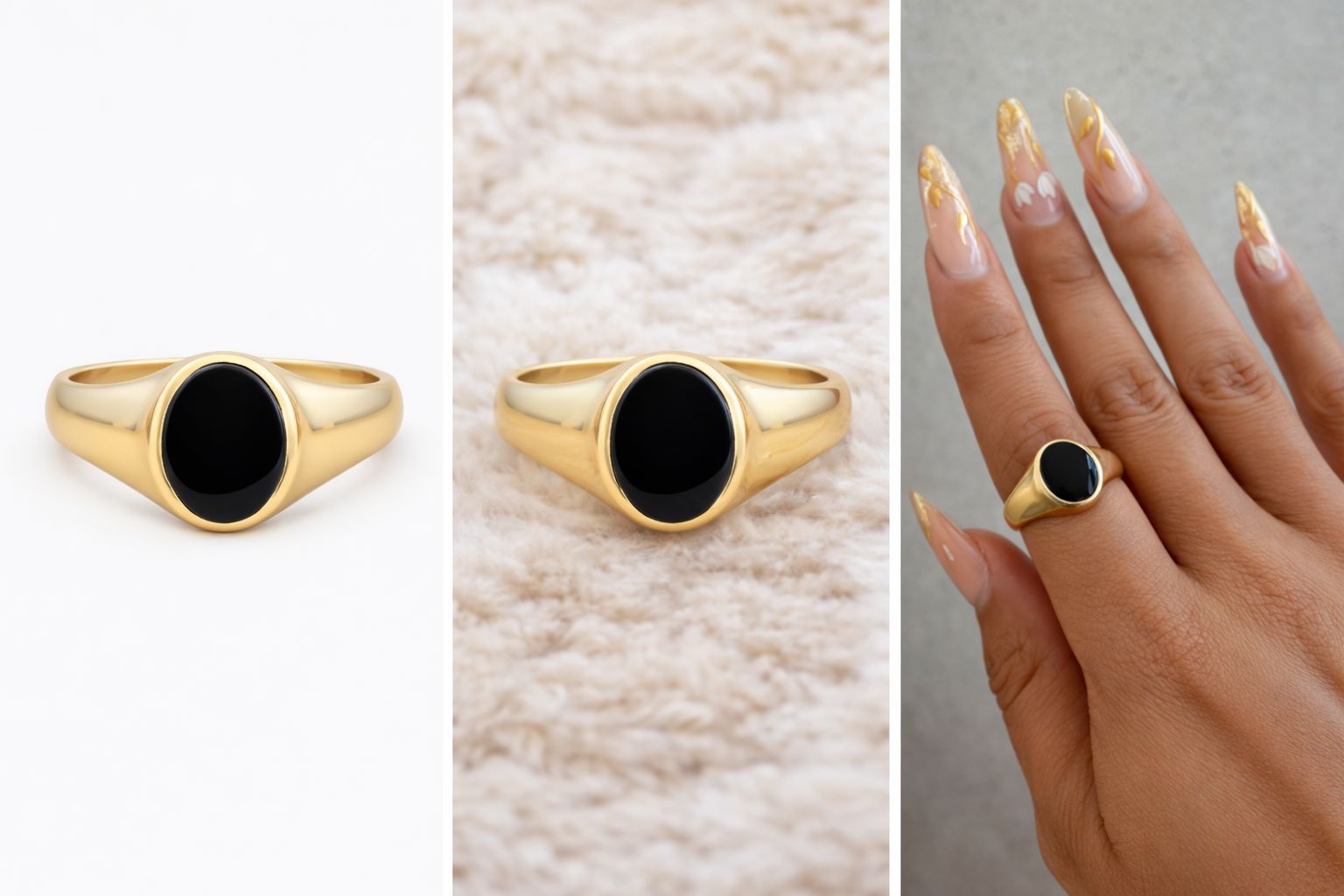 RING 14K ONIX Size 8