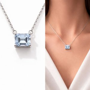 chain 14K Aquamarine Size 16-18