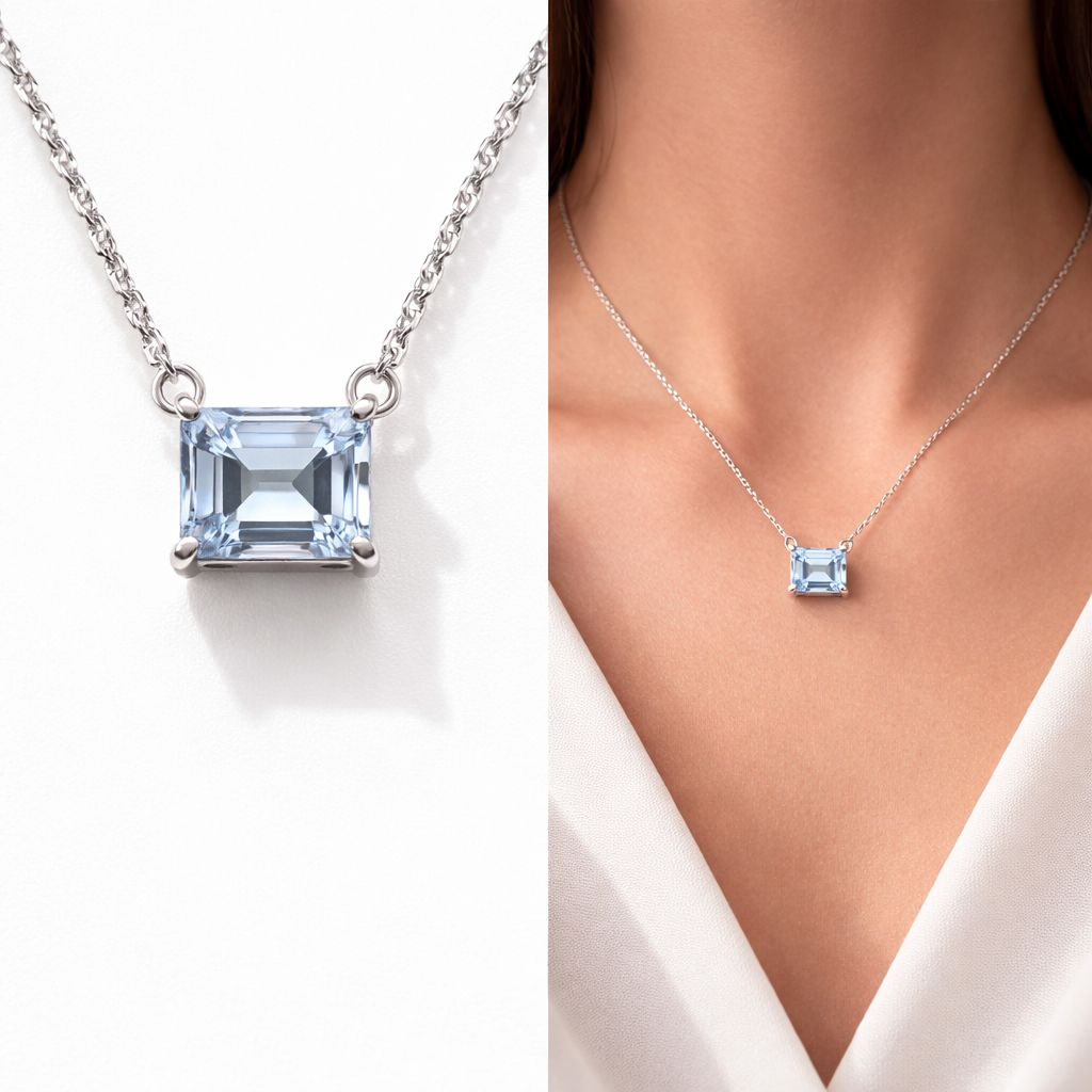 chain 14K Aquamarine Size 16-18