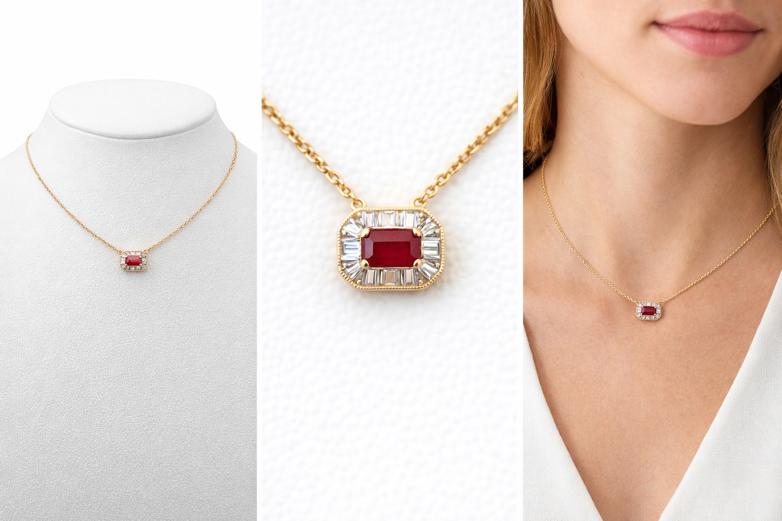 chain 14K Diamond and Ruby Size 16-18