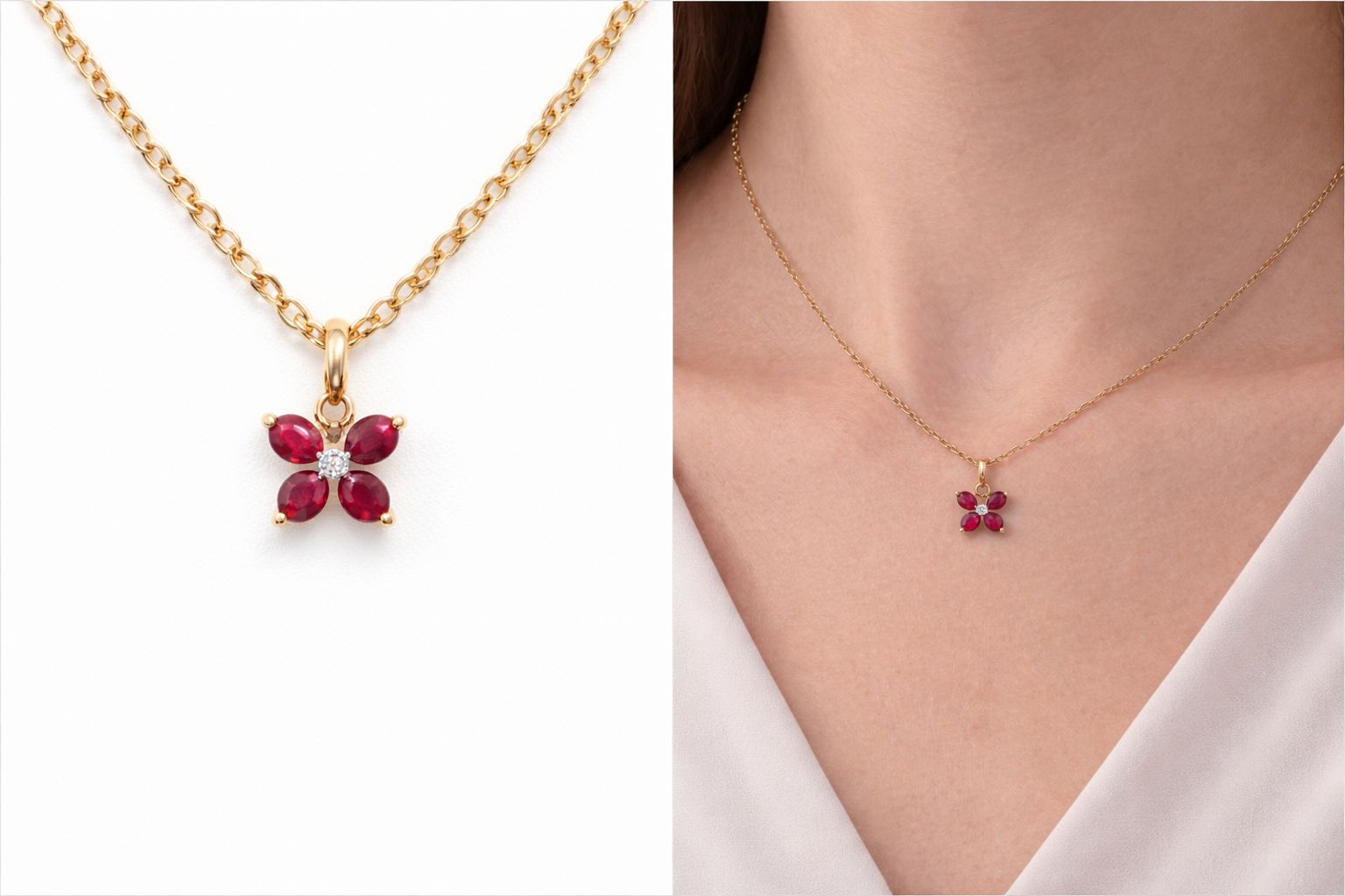 chain 14K Ruby Size 16-18