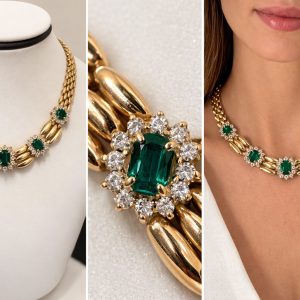 Necklace 14K Emerald Size 16
