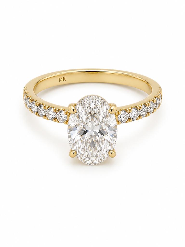 RING Oval 14K Diamond