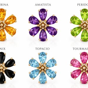 PENDANT Flowers 14K Semi Precious Stones